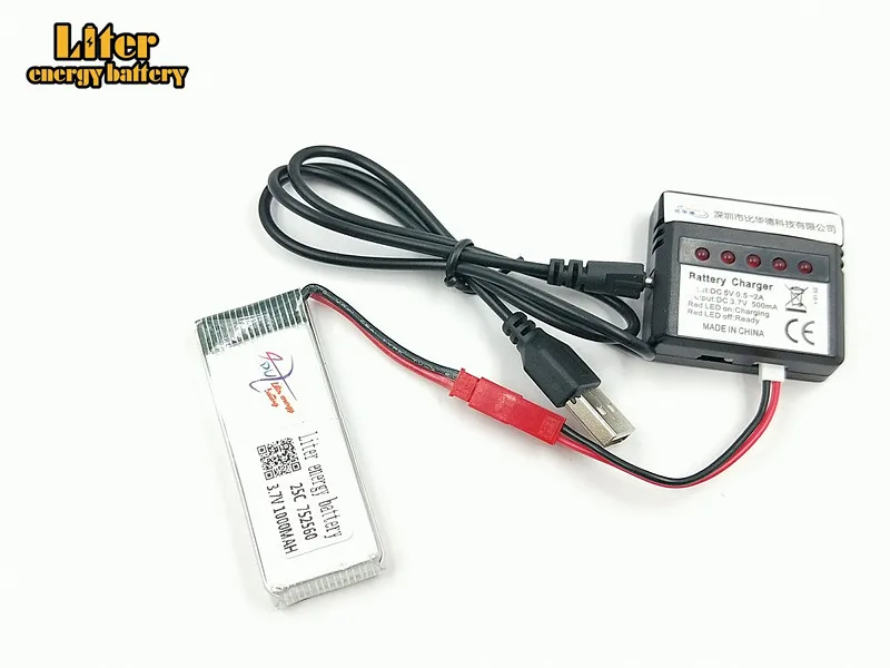 3.7V 1000mah 752560 30c For 8807 8807w A6 A6W Rc Quadcopter Spare Parts 5in1 Balance Charger Lipo Battery Accessories Rc Drones