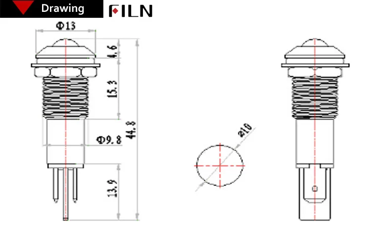 FILN FL1M-10SJ-1 red green yellow blue white led 6v 24v 36v 48v 110v 220v 12v indicator light