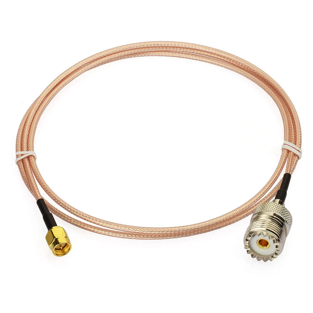 Eightwood RF UHF Female SO239 to SMA Male RG316 Coaxial Cable 100cm-Ham Radio Antenna Wire for Baofeng Wouxun Kenwood Icom Yaesu