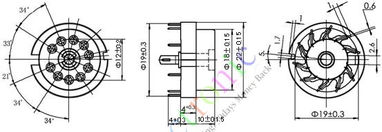 Wholesale and retail 8pcs 10pin Bakelite vacuum tube sockets valve base for D9J2 radio amps DIY parts free shipping