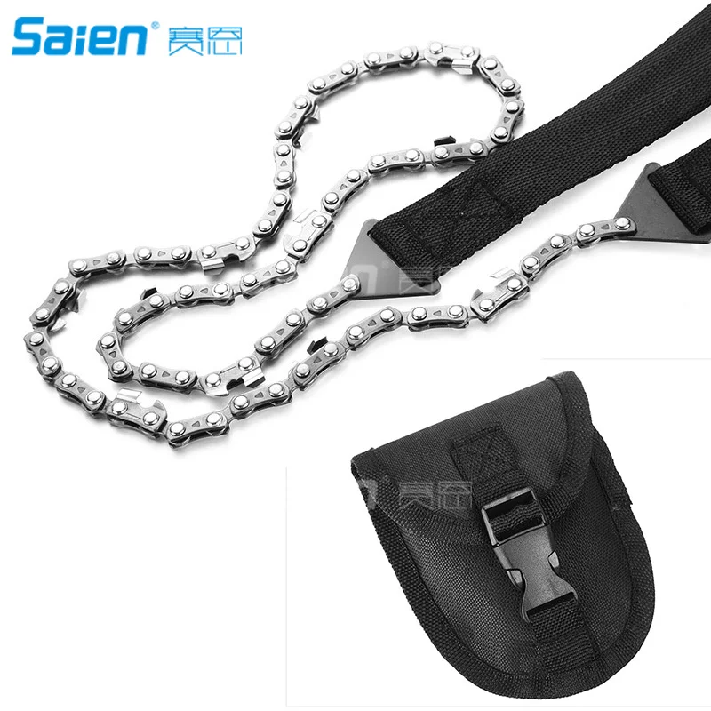 Pocket Chainsaw 36 Inch Long Chain Best Compact Folding Hand Saw Tool for Survival Gear, Camping, Hunting, Tree Cutting