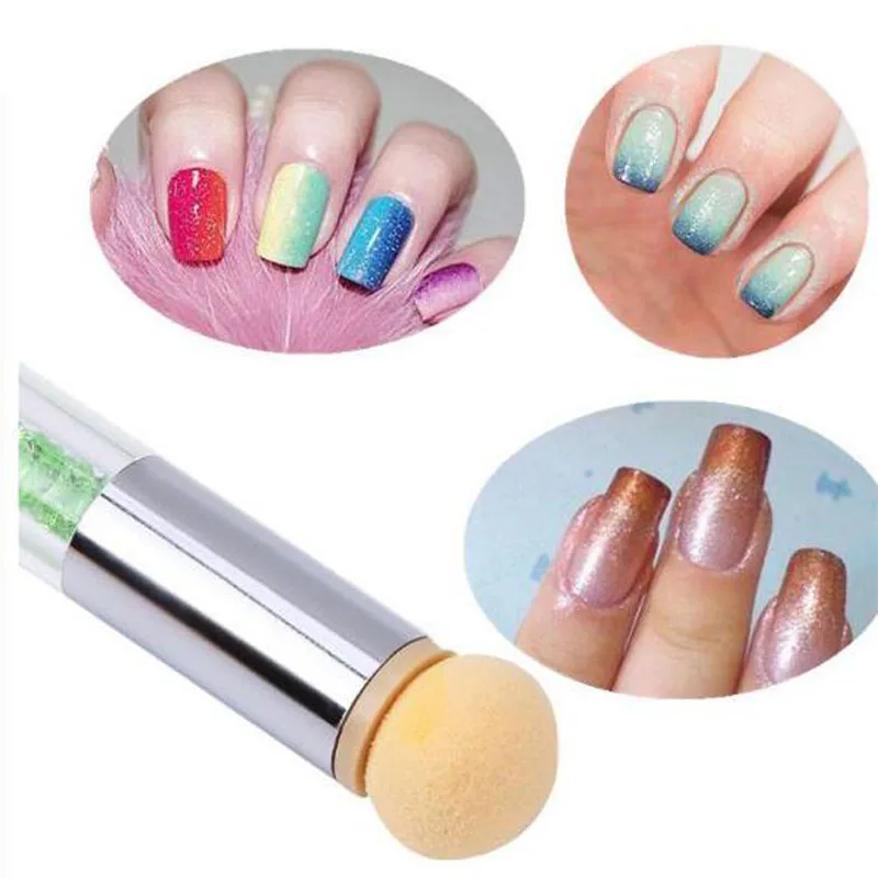 Pinceles de esponja para uñas, herramientas de manicura, esmalte de Gel UV, pluma floreciente para arte de uñas, 1 unidad, TB17