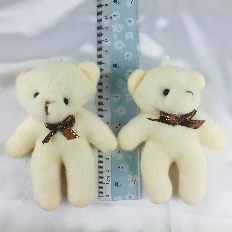 50PCS/LO TMini Teddy Bear Stuffed Plush Toys 12cm Small Bear Stuffed Toys pelucia Pendant Kids Birthday Gift Party Decor  DWJ050