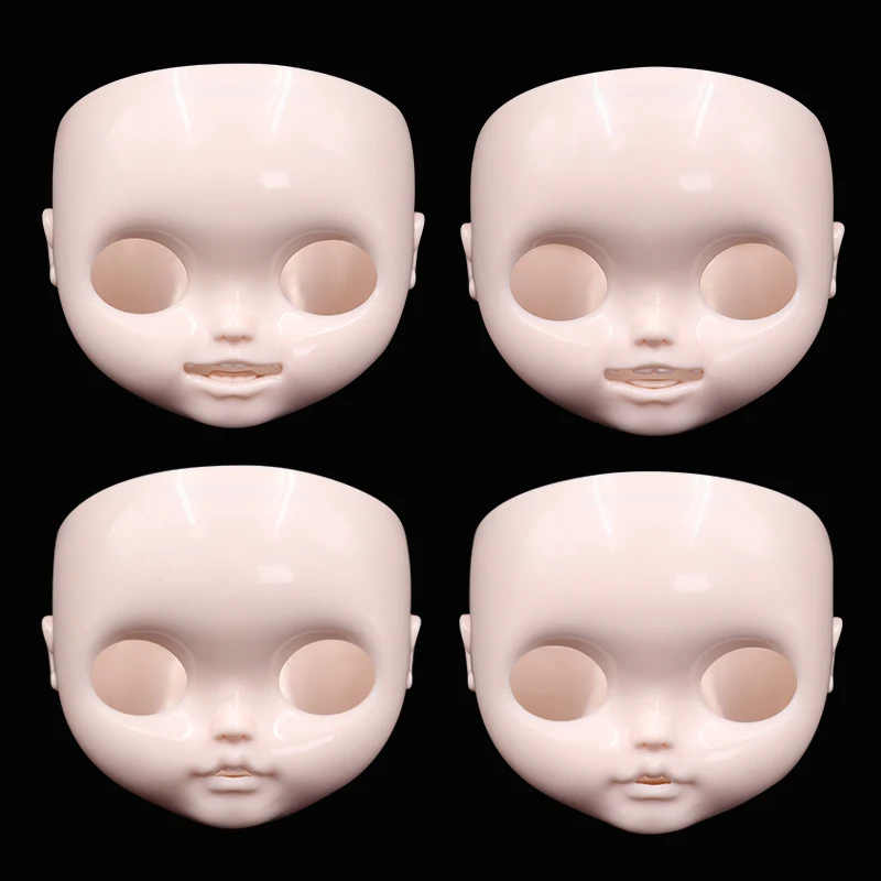 DBS blyth doll icy customized face open mouth with teeth tongue white skin lips carves eyebrow face with backplate and screws