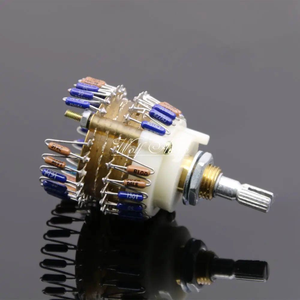 1PCS Assembled Dale 23 Step Attenuator Two-Channel Volume Potentiometer 500K / 200K / 100K / 50K / 10K -Optional