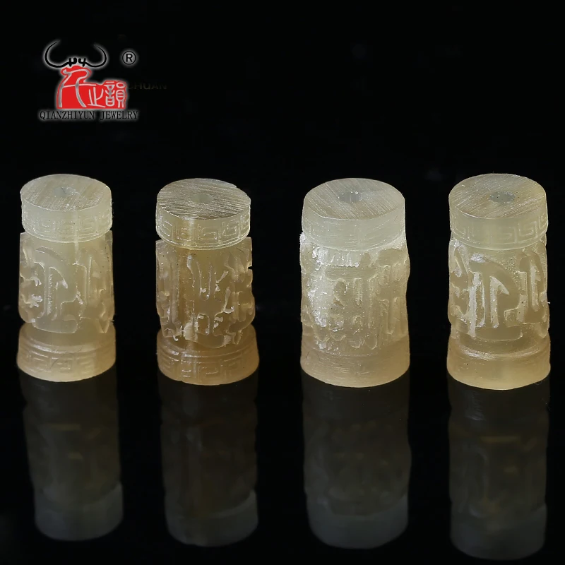 Natural horn bucket bead carving six words of genuine DIY buddhist beads accessories beads for jewelry making