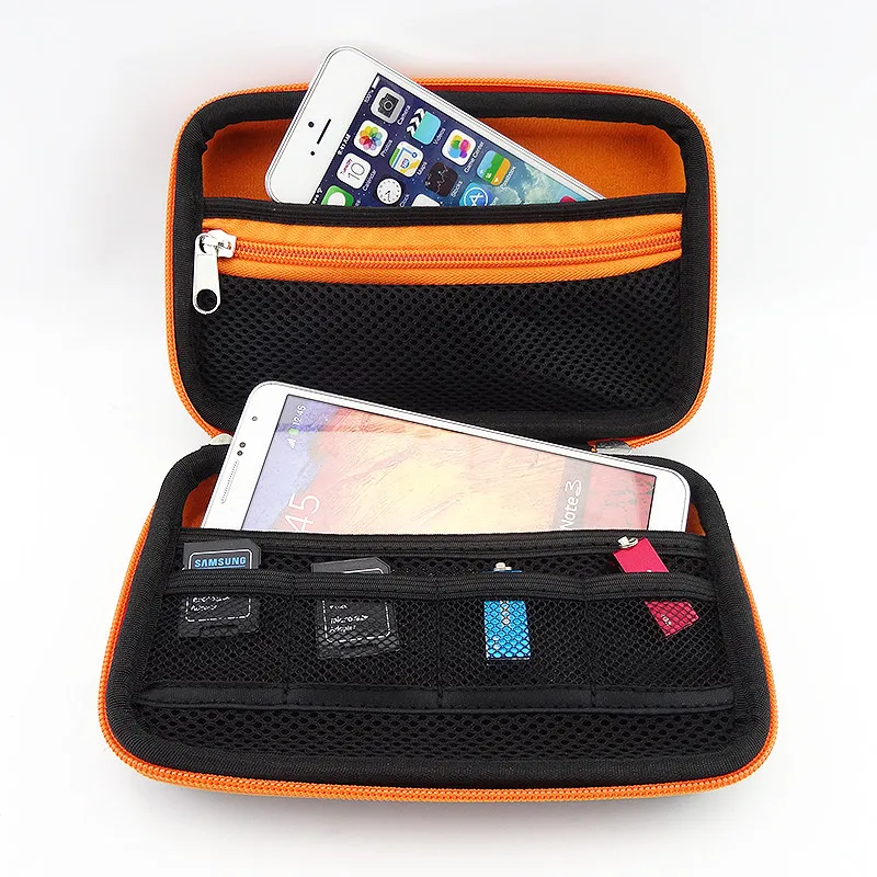 Portable Travel Storage Bag with Silicone Handle for Hard Drive Disk HDD, Power Bank, U disk, Phone, Digital Accessories