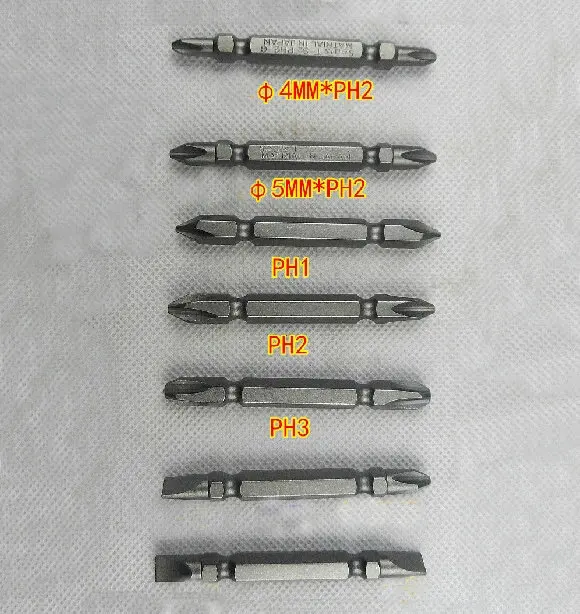 1 Set 7 Pieces Magnetic Dual Ended Screwdriver Bit Set S2 Steel 1/4