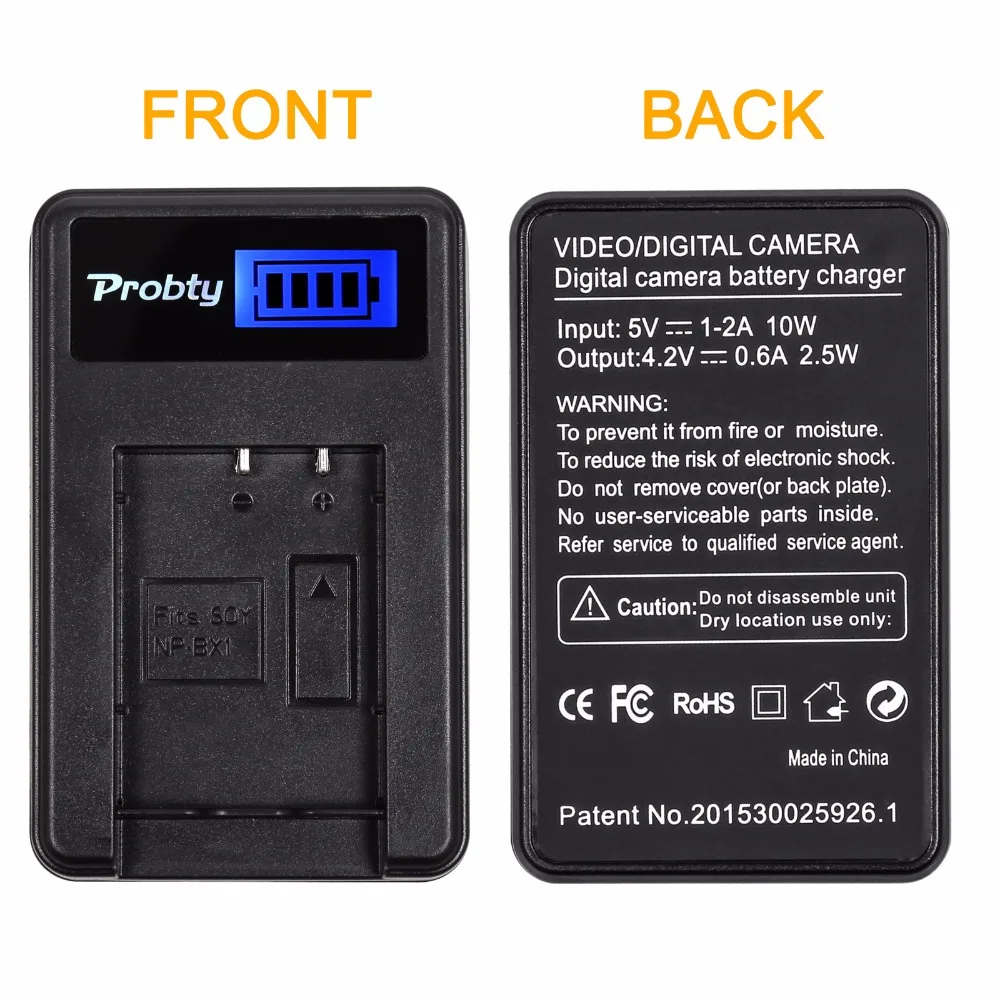 For Sony NP-BX1 NP BX1 NPBX1 LCD USB Charger for Sony Cyber-shot DSC-HX50V HX300 RX1 RX100 II WX300 HDR-AS10 AS15 AS30V AS100V