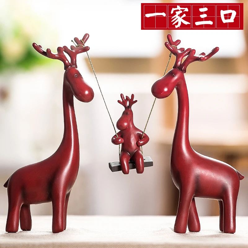 American country elk ornaments soft outfit simple European style wine North Home Furnishing entrance retro indoor decorations