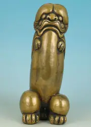 Chinese Old Nice Asian Chinese Bronze Carved Penis God Collect Statue Figure Ornament Watches decoration bronze factory outlets