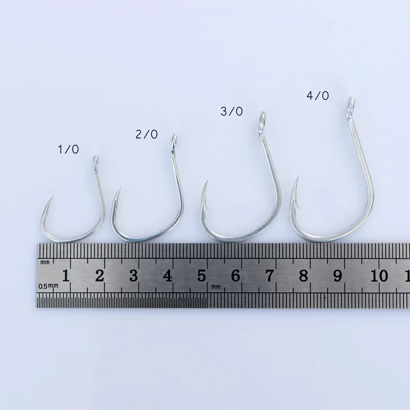 30pcs Pike Sea Eye Hook 1/0~4/0 Light Casting DIY Assist Hook Slow Pitch Jigging Offshore Fishingk Saltwater Game Jig Fishing uk