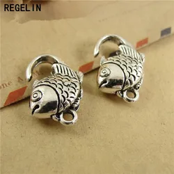 REGELIN Antique Silver Fish Lobster Clasp Hooks 10pcs/lot 20*13MM For Necklace Bracelet Chain DIY Jewelry Accessory Findings