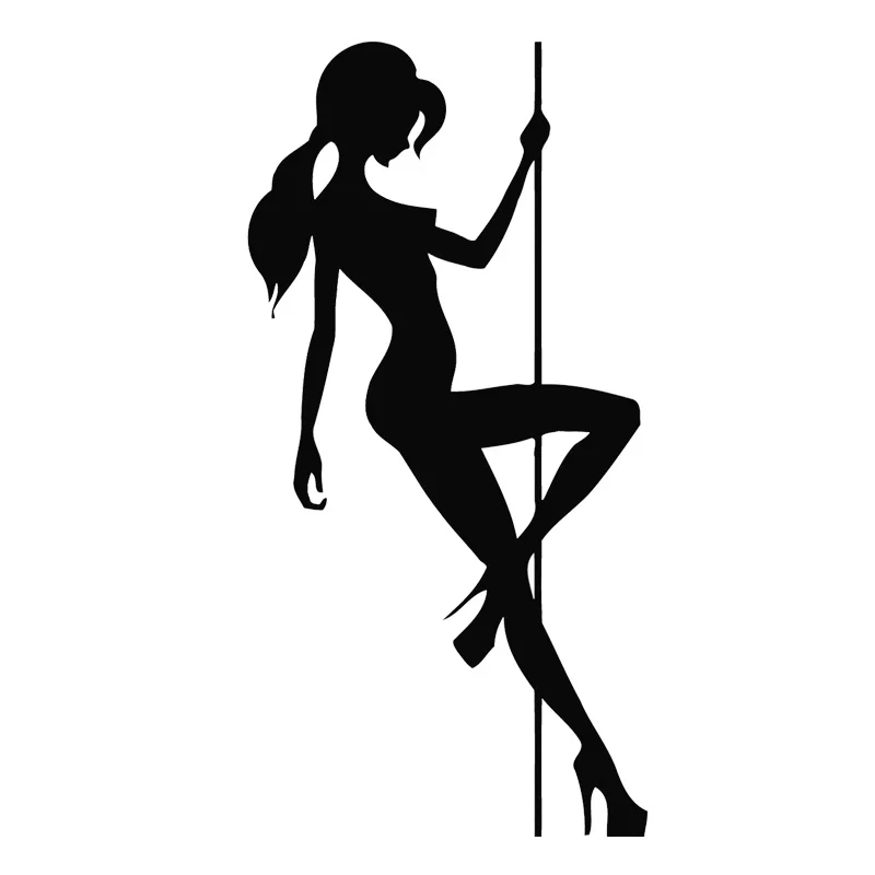 

18 * 9CM sexy steel pipe dance girl shaped car window bumper, shop window vinyl waterproof sticker