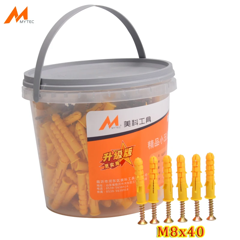 200 Sets M8x40 Drywall Anchor Set Self-Tapping Anchors and Phillips Flathead Screws