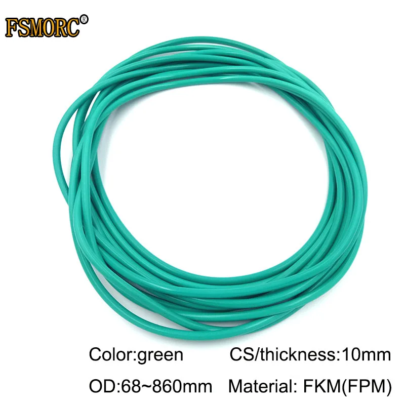 

OD68~860mm*10mm thickness/CS FKM o ring seal dichtung green Gasket of motorcycle part FPM o-ring