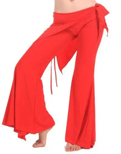 Pantalones de danza del vientre para mujer, pantalón Tribal, rojo, 12 colores, barato