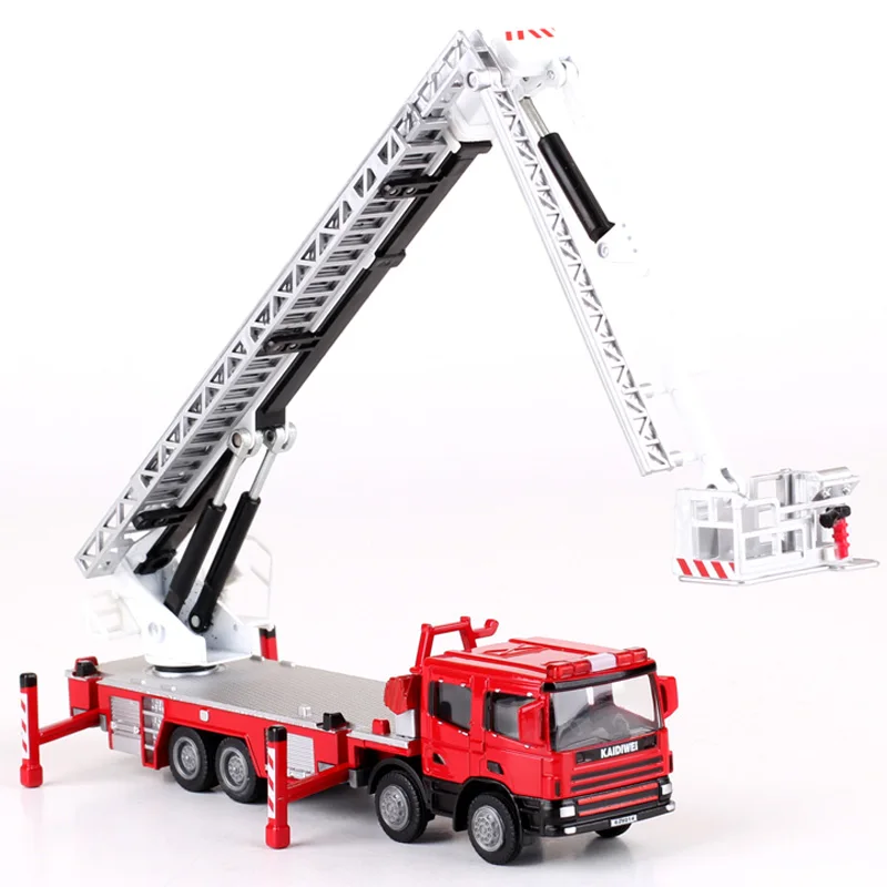 Exquisite 1:50 climbing ladder fire truck alloy model,children\'s educational gift,die-cast special police toy car,free shipping