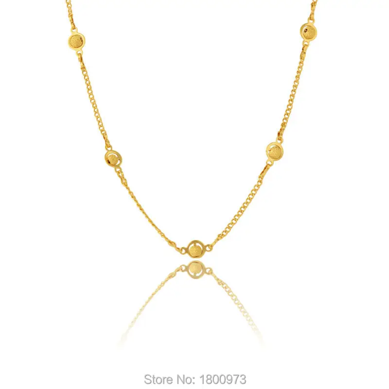 New Arrival Gold Ball Allah Necklace Women Men18K Gold Color Link Chain Fine Jewelry African/Kenya/USA/Middle East Style