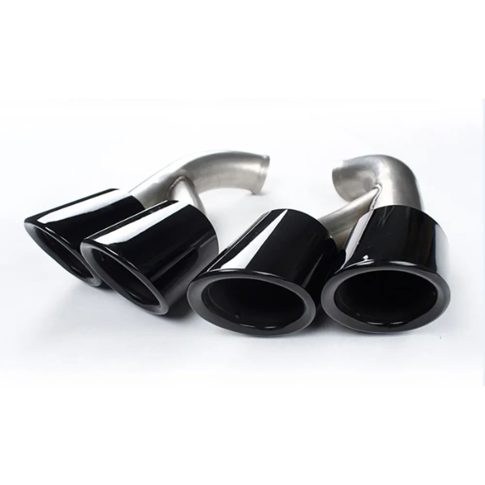 Wotefusi Pair Smoke Black Exhaust Tail Tips Ends Pipes For Porsche Cayenne 2015 2016 [QP1065]