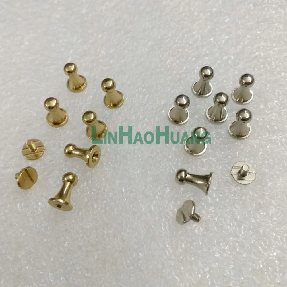 Wholesale 100sets/lot 4*6*9mm alloy screw rivets screw knob for handbag belt shoes watchband metal rivets free shipping