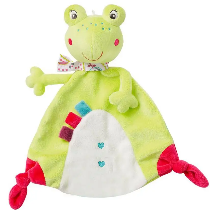 2018 Baby Soft Towel donkey rabbit frog monkey elephant Comfort Appease Plush Rattles Toy for newborn gift 