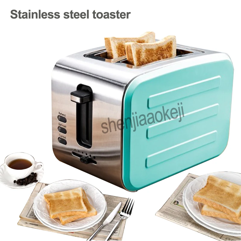 Two pieces of bread household toaster breakfast bread machine six gear baking household Stainless steel toaster 220v 800w 1pc