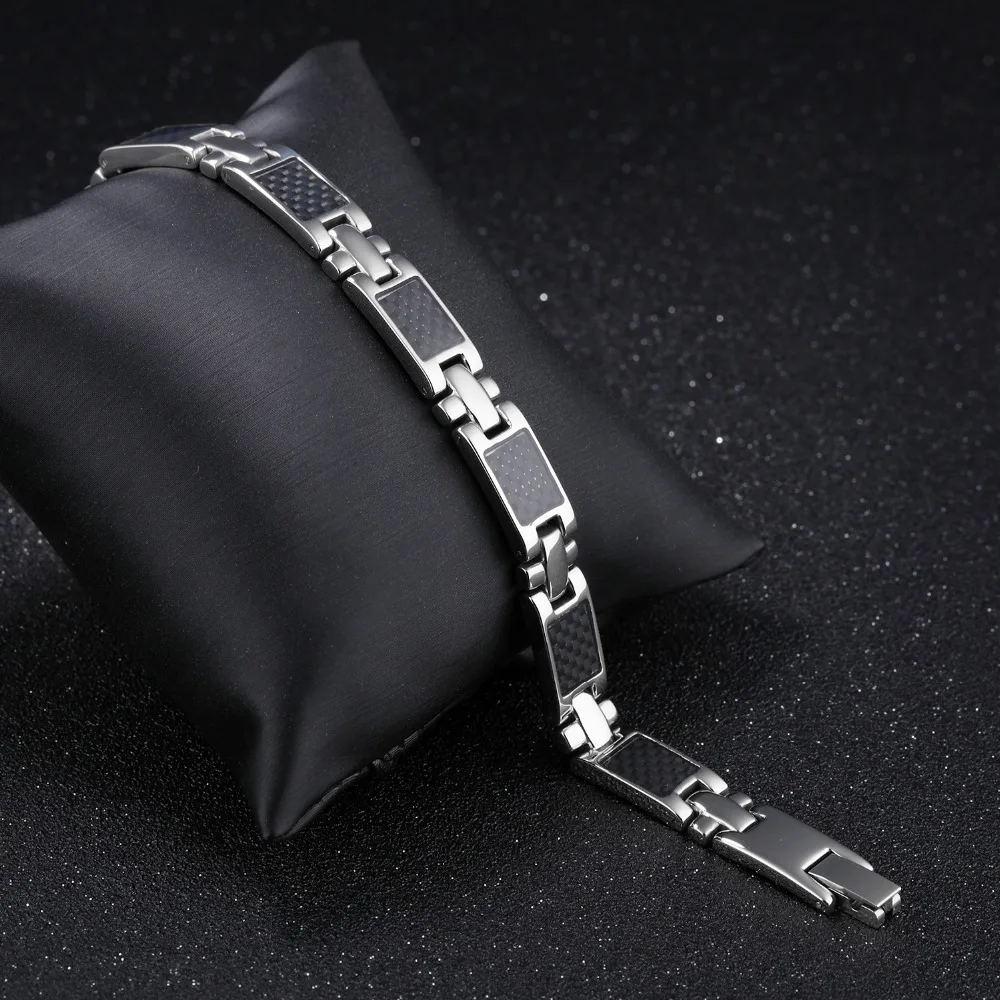 9MM Wide Power Increase Magnetic Therapy Men's Bracelets Jewelry Black Stainless Steel Health Care Boys Bracelet Gifts For Men