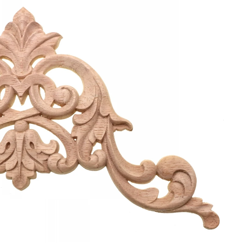 RUNBAZEF The Woodcarving Flower Patch Are European Style Wooden Furniture Door Decals Background Decoration Floral Applique Bed
