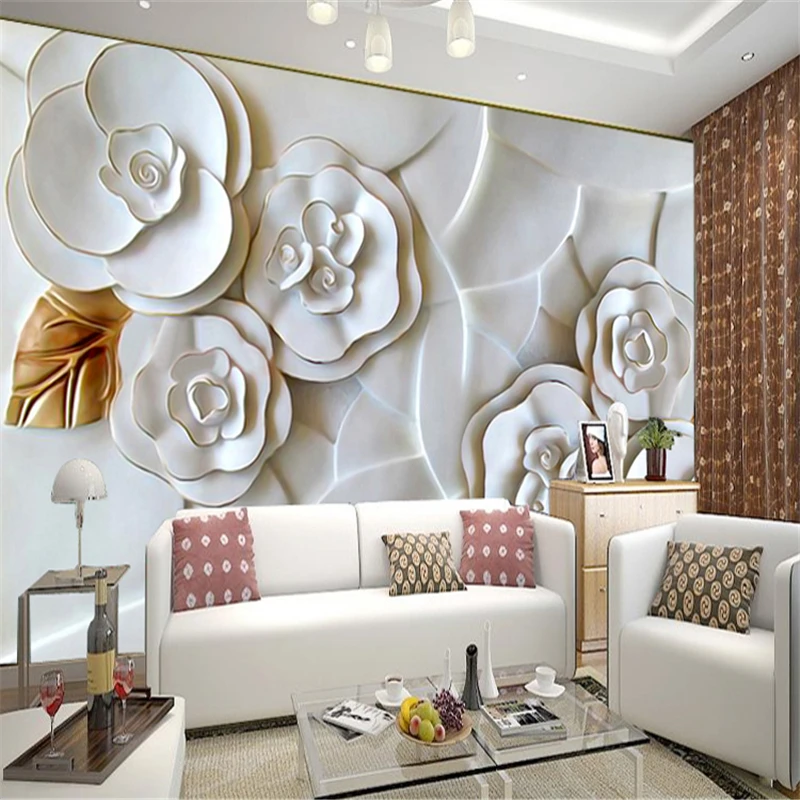 

beibehang Modern brief home decor 3d wallpaper for living room sofa tv background wall wallpaper flower mural 3d wallpaper