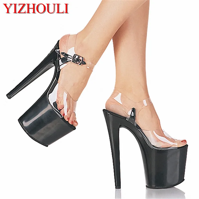 

20cm super high-heeled shoes buckle decorative waterproof hate day high heel sandals Big yards for women's shoes