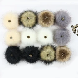 1 PCS False Hairball Hat Pom Pom Handmade DIY Artificial Ball Wholesale Cap Accessories Faux Fox Fur PomPom With Buckle