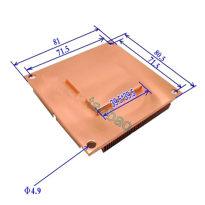 Pure copper heat sink block 81*80.5*12mm billet copper radiator