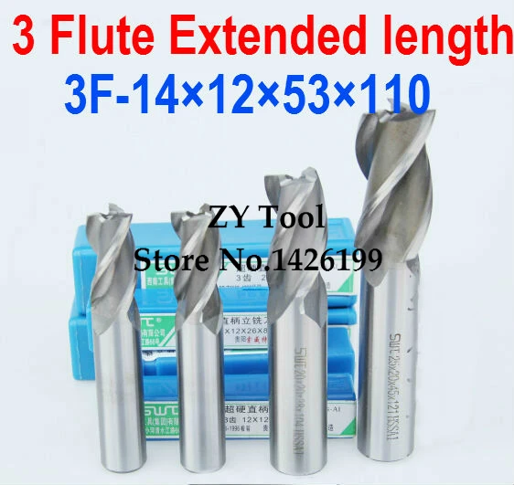 5pcs /set 14mm 3 Flute HSS & Extended Aluminium End Mill Cutter CNC Bit Milling Machinery tools Cutting tools.Lathe Tool