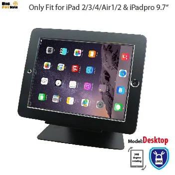 security desktop stand for iPad 2 3 4 air1 2 Pro 9.7 tablet with lock holder display rack bracket mounting on table anti-theft