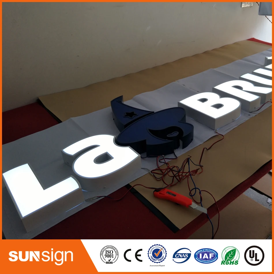 Shop front LED letter signs, front lit channel letter