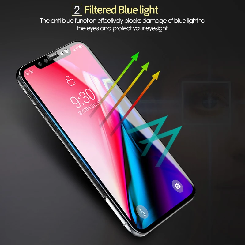 3D Matte Anti Blue Ray Tempered Glass For iPhone X XS XR 11 12 13 mini 14 15 Pro Max 8 Plus Frosted Full Cover Screen Protector