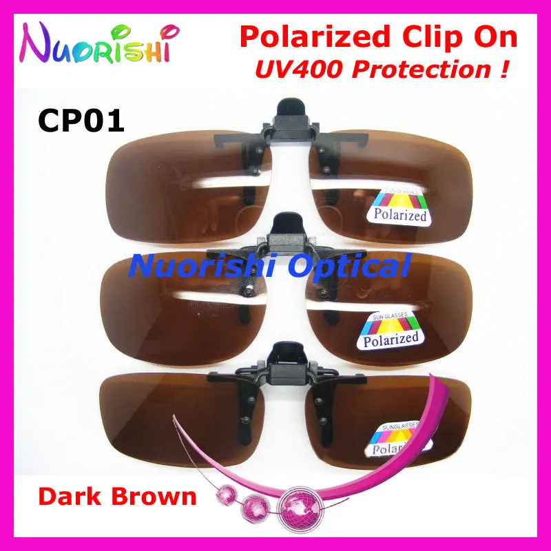 

recommended 20pcs CP01 Brown Polarized Clip On Sunglasses TAC Lens with UV400Q Free Shipping