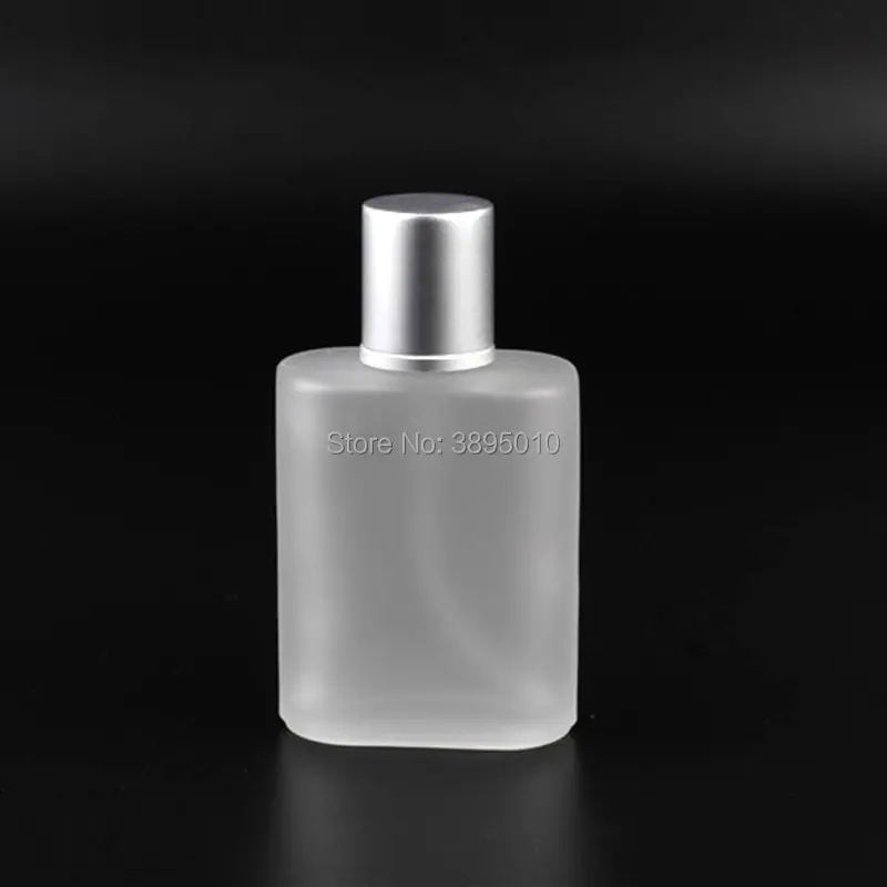 30ml Silver Gray Flat Style Frosted Semi Clear Glass Spray Perfume Bottle Refillable Portable Empty Glass Automizer F1149