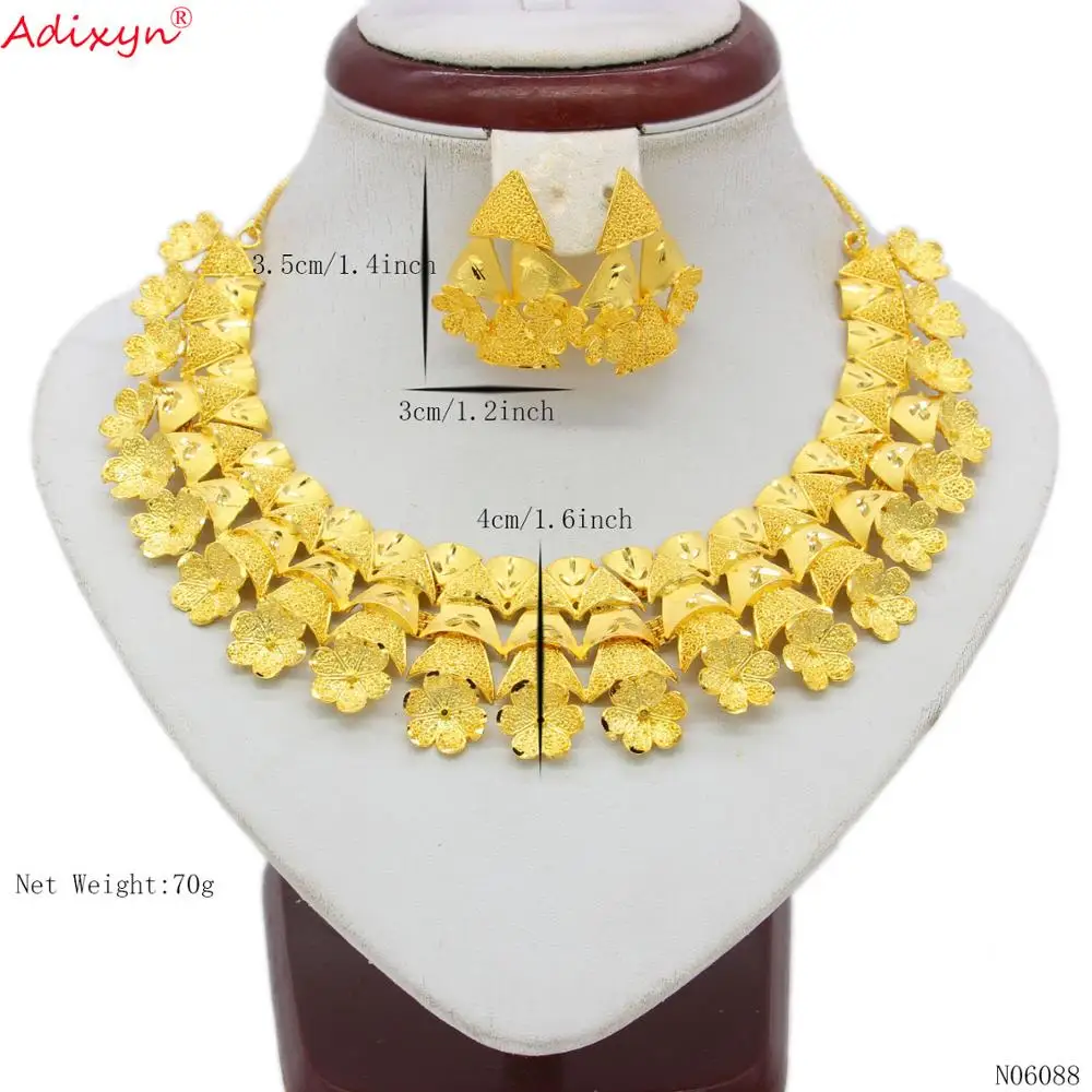 Adixyn Tree Necklace&Earrings Jewelry Set for Women Gold Color /Copper Jewelry African/Ethiopian Bridal Wedding Gifts N06088