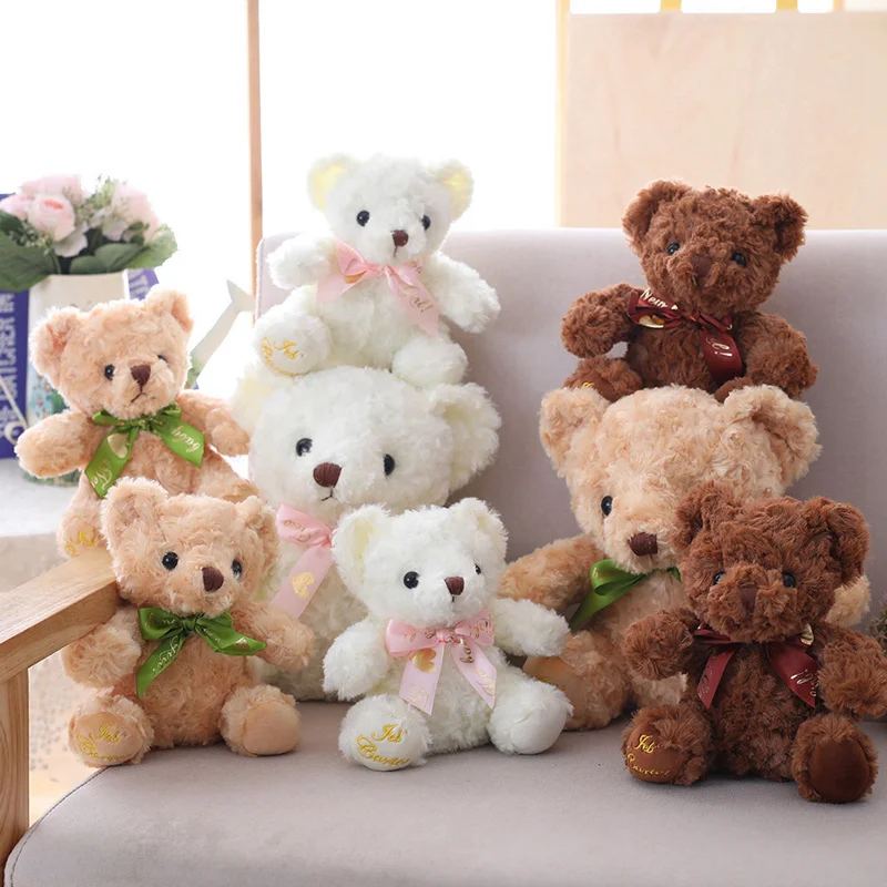 Hoge kwaliteit speelgoed mooie cartoon teddybeer knuffels 18 cm gevulde pluche dieren beer pop verjaardagscadeau voor kinderen
