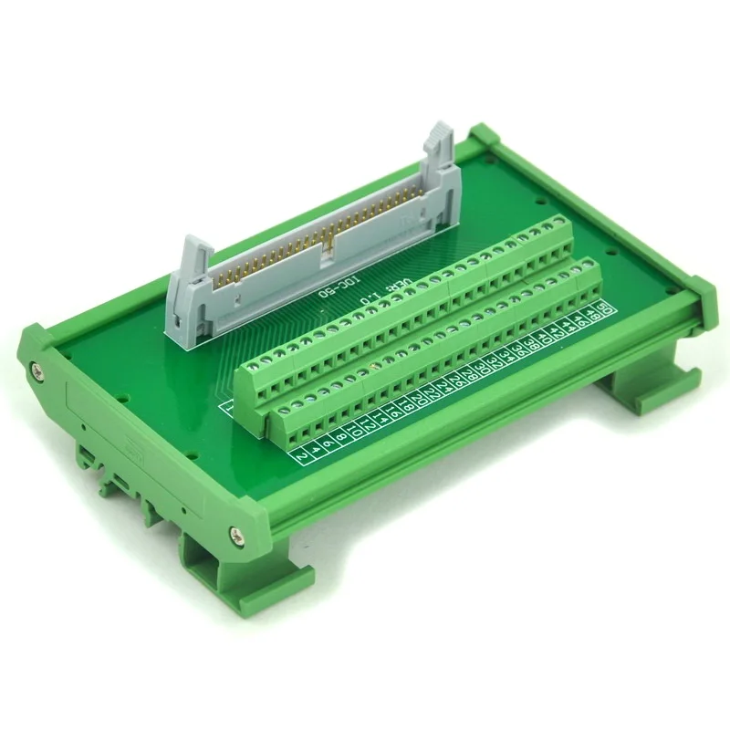 IDC-50 DIN Rail Mounted Interface Module, Breakout Board, Terminal Block.