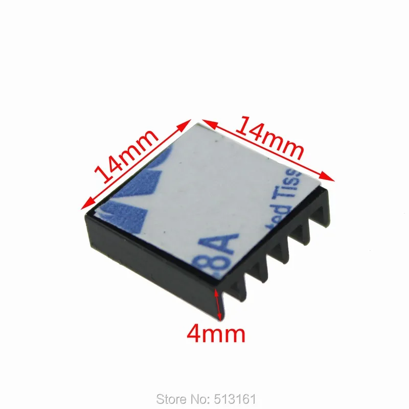50 stücke 14x14x4mm Kühlung Kühler Kühlkörper Kühler Aluminium Kühlkörper