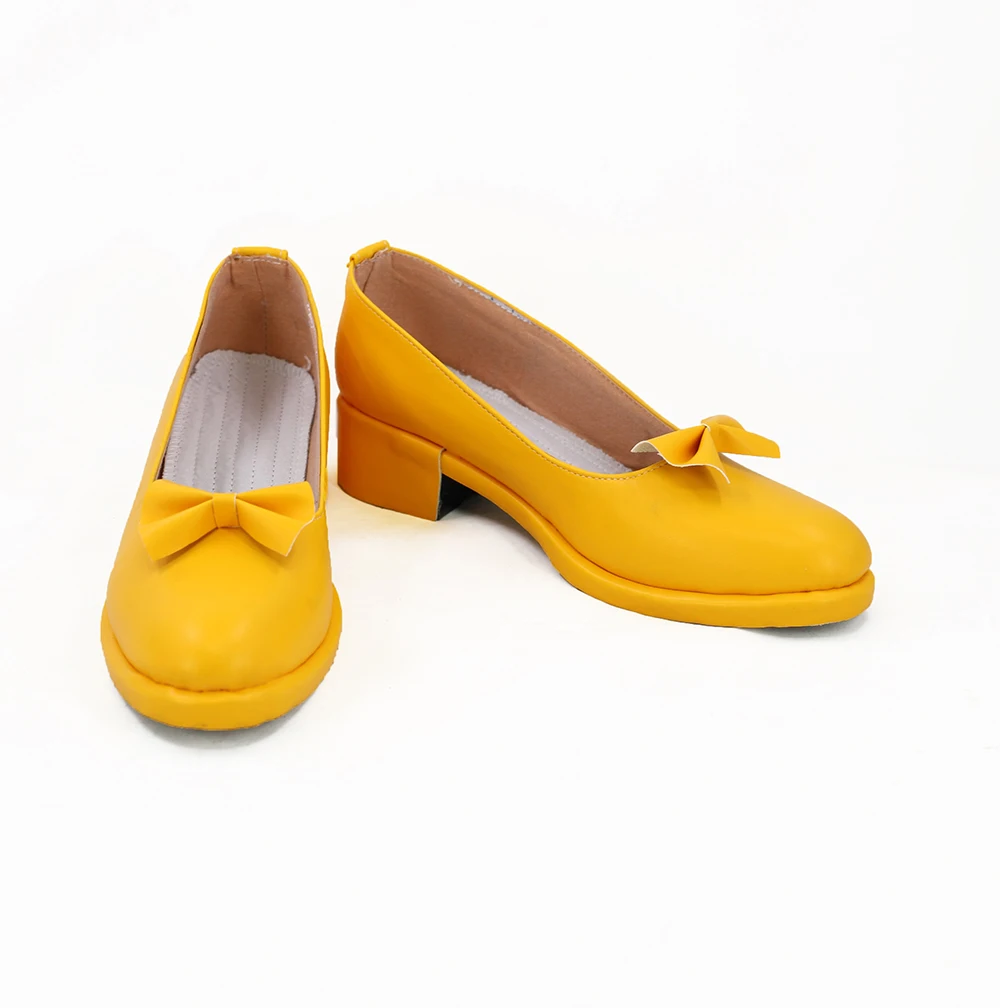 Snow White Shoes Cosplay Sailor Moon Girl Snow White Cosplay Shoes Yellow Boots Custom Made Any Size