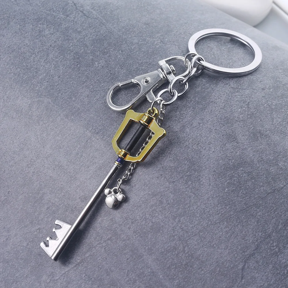 SG Hot Game Kingdom Hearts Key Keychains Sora Crown Roxas Keyblade Paopu Fruit Weapon Pendants Keyring For Men Car Jewelry Gift - view 3
