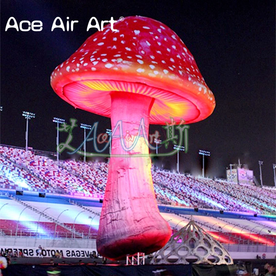 Giant Inflatable Mushroom Replica Model with Led Lights for Wedding or Event Decorations