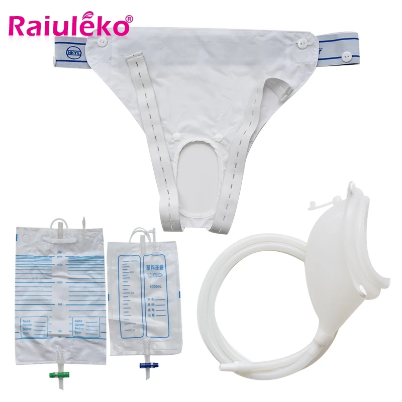 Medical Silicone Urine Bag Urine Collection Set Breathable Urinal Spill Proof Bag for Urine Incontinence for Elderly Men Women