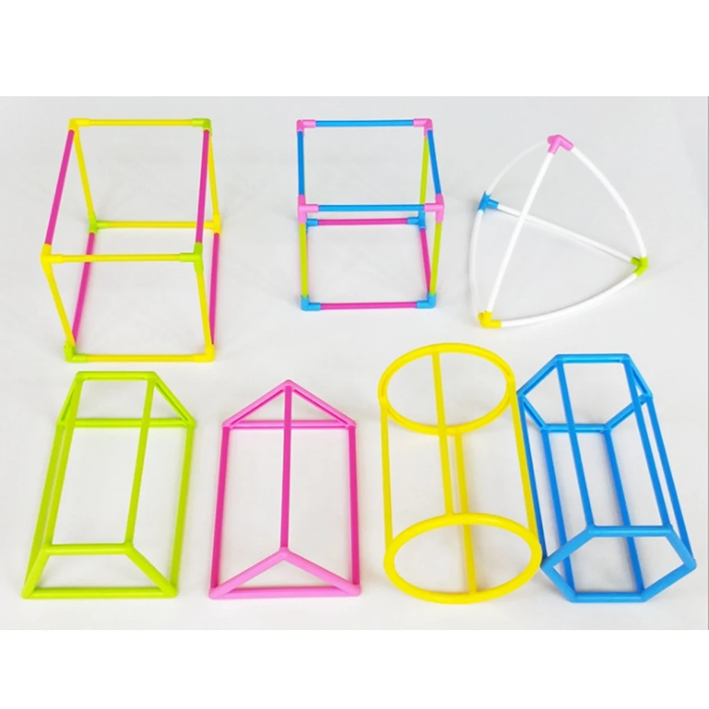 3D Geometric Shape Building Set W/ Box For Kids Mathematics Teaching Aids