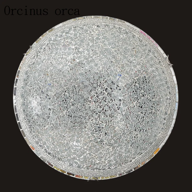 Mediterranean creative led glass ceiling lamp room balcony aisle pastoral warm white shell ceiling light free shipping