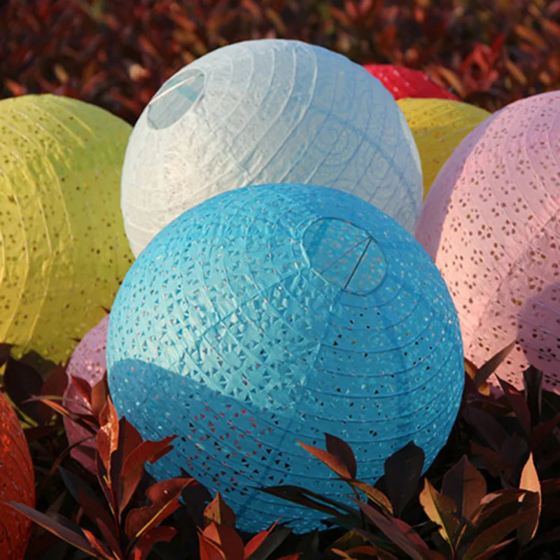 10''25cm Hollow Out Paper Lantern Balloon Chinese Round Paper Lantern Ball Lampion for Festival Wedding Decoration Party Favor